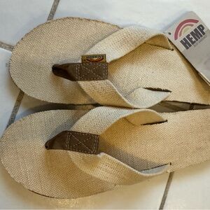 NWT Rainbow Cream Hemp Sandals Size XL 8.5-9.5